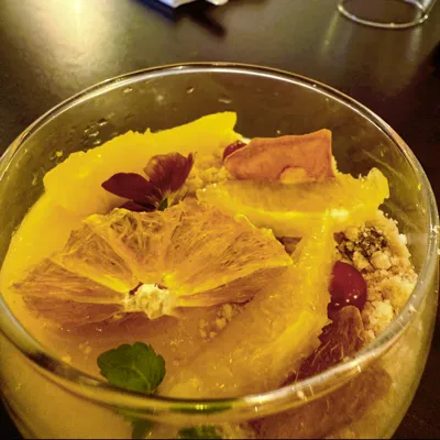 panna cotta à la méditerranéenne servi au restaurant Altamaro à Paris 17.