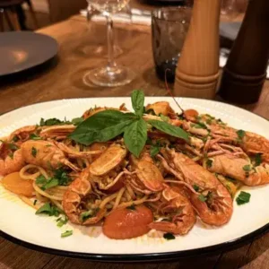 Spaghetti with langoustines